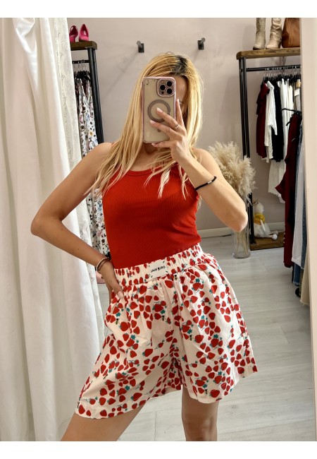 Canotta a costine rossa