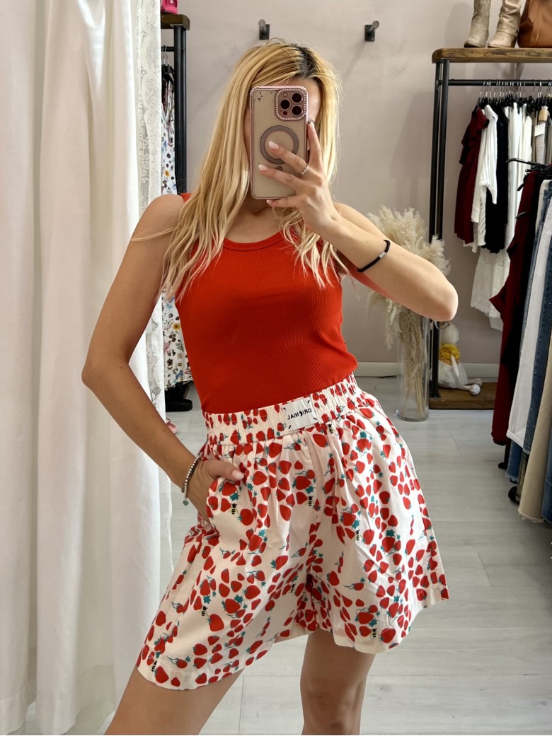 Canotta a costine rossa