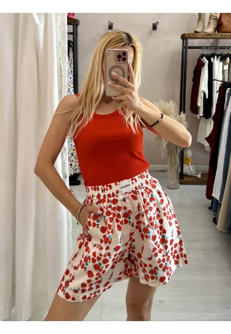 Canotta a costine rossa