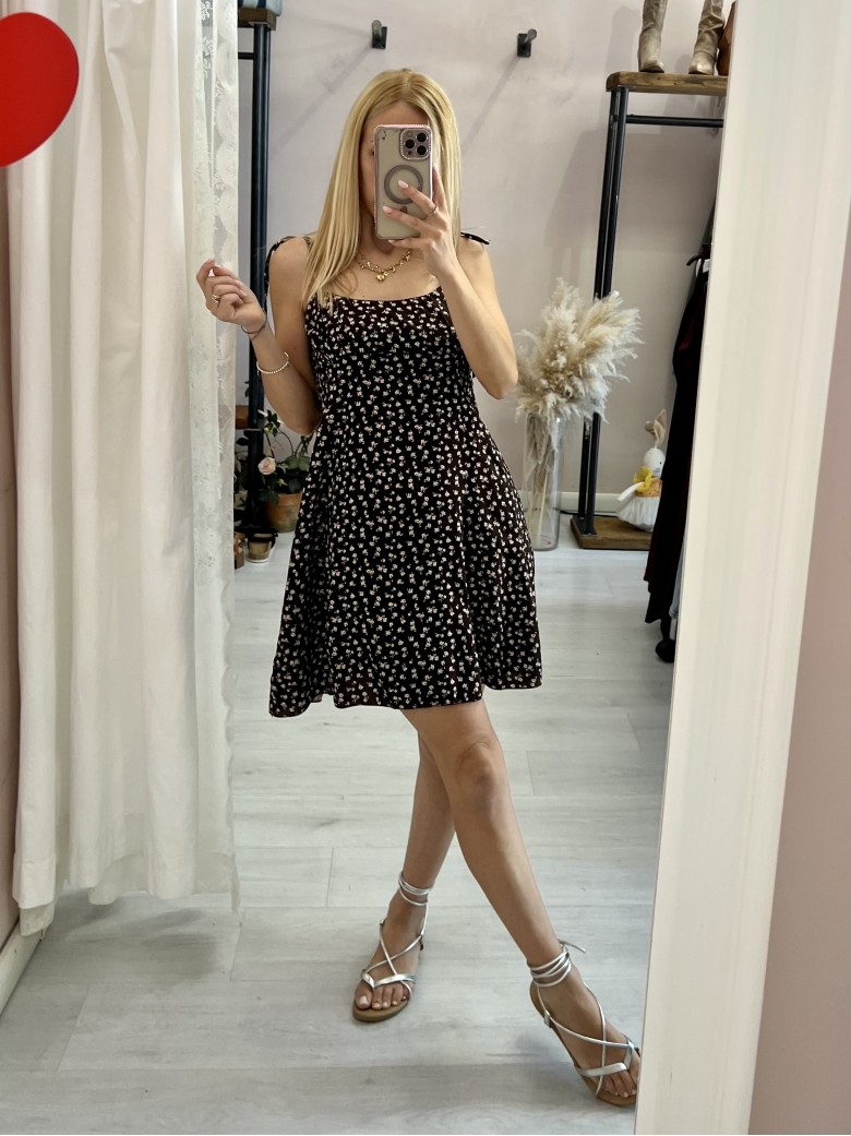 Vestito VENERE fiorellini marrone