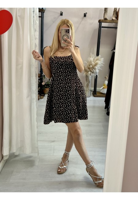 Vestito VENERE fiorellini marrone