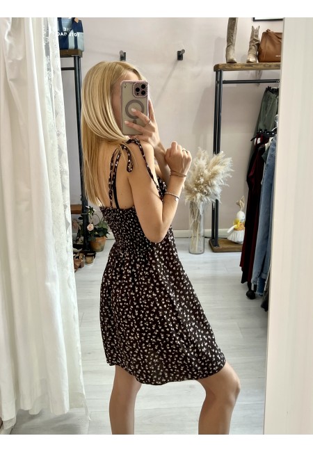 Vestito VENERE fiorellini marrone