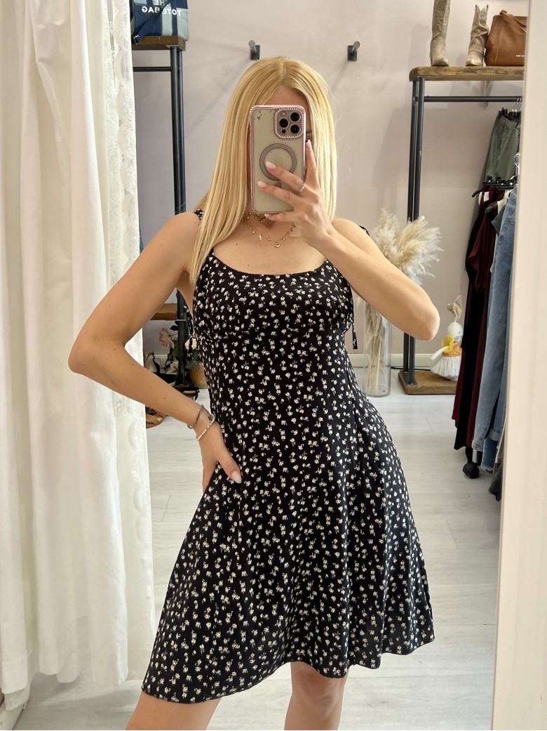 Vestito VENERE fiorellini nero