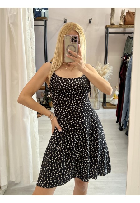 Vestito VENERE fiorellini nero