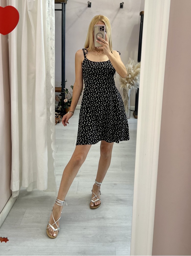 Vestito VENERE fiorellini nero