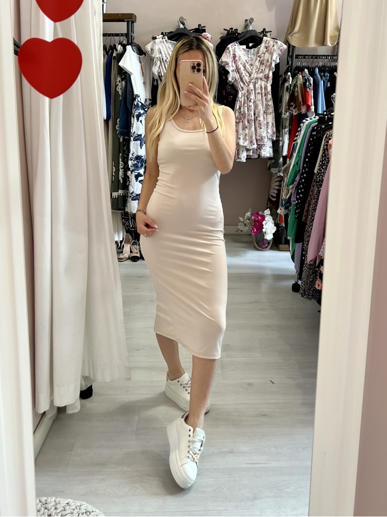 Vestito TUBINO longuette beige