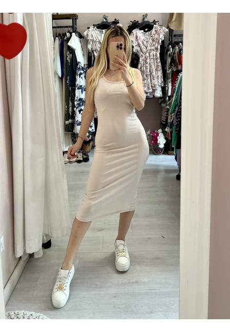 Vestito TUBINO longuette beige