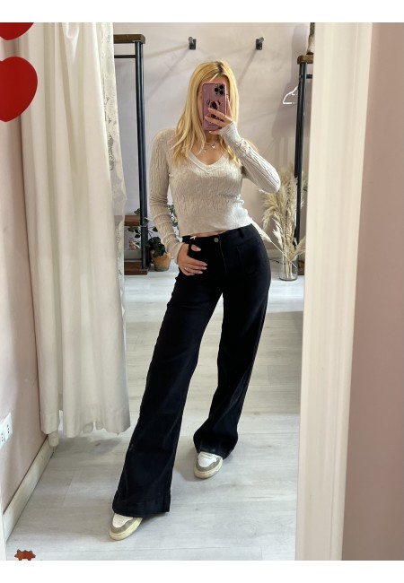 Pantaloni jeans larghi TASCHINE neri