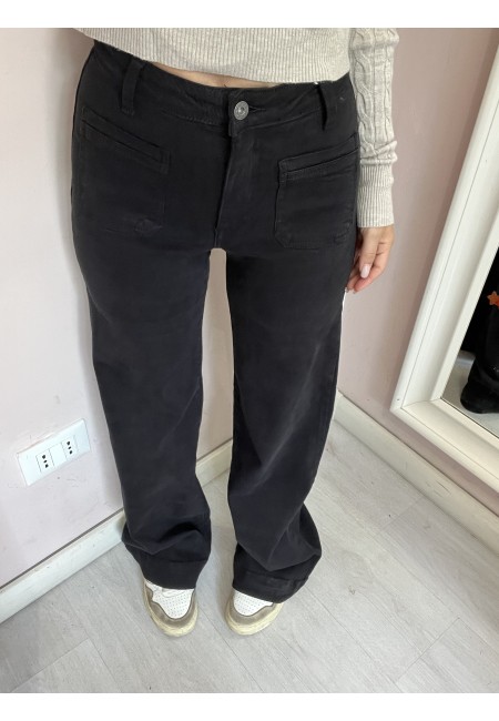 Pantaloni jeans larghi TASCHINE neri