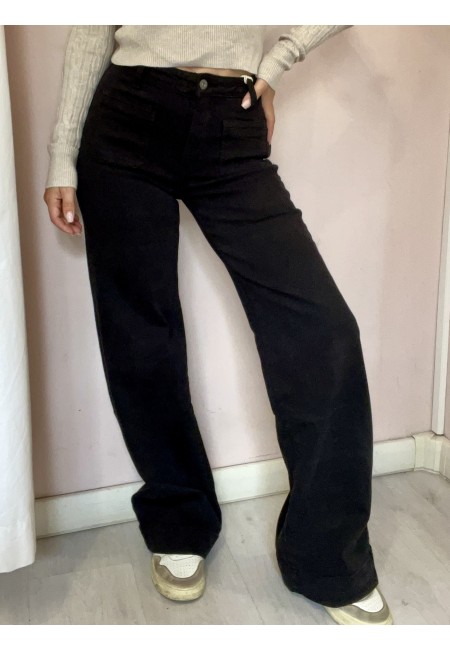 Pantaloni jeans larghi TASCHINE neri