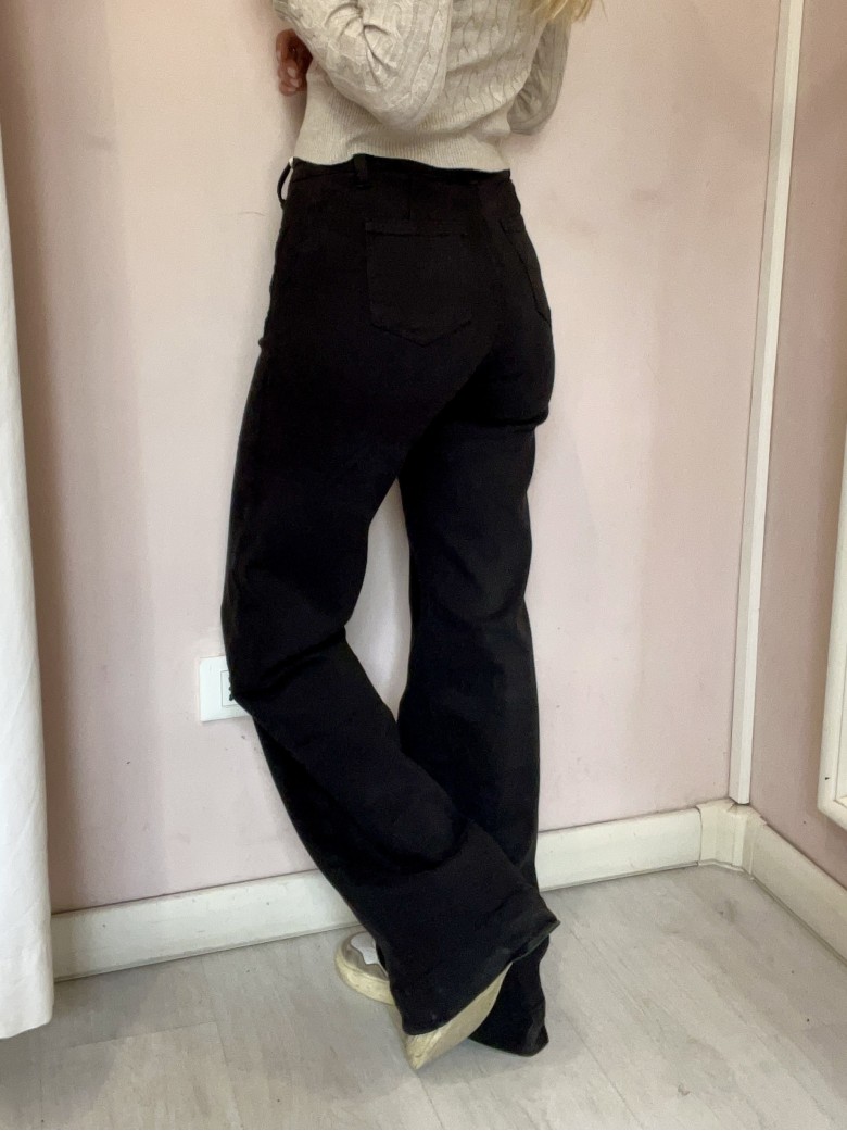 Pantaloni jeans larghi TASCHINE neri