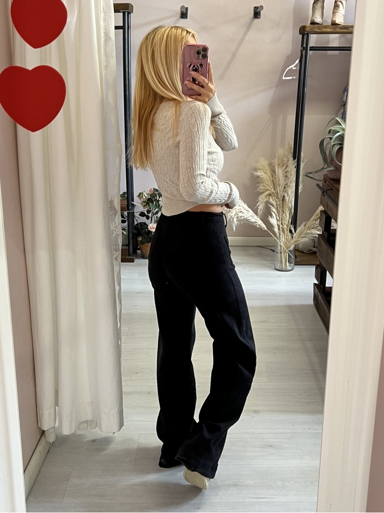 Pantaloni jeans larghi TASCHINE neri