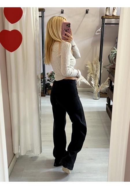 Pantaloni jeans larghi TASCHINE neri