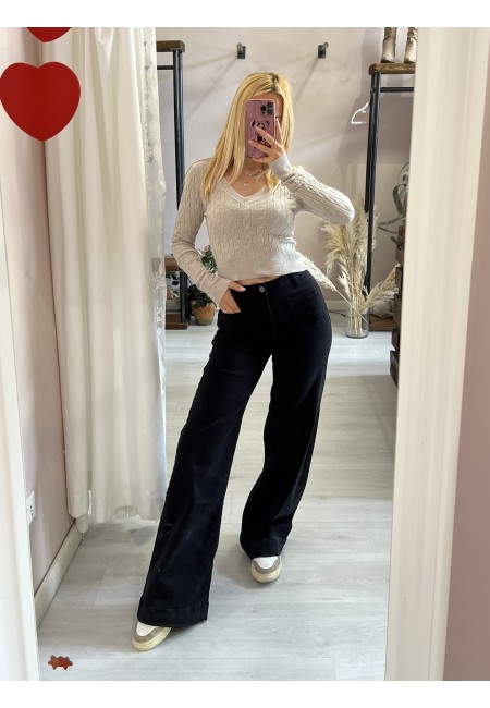 Pantaloni jeans larghi TASCHINE neri