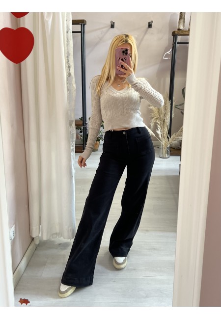 Pantaloni jeans larghi TASCHINE neri