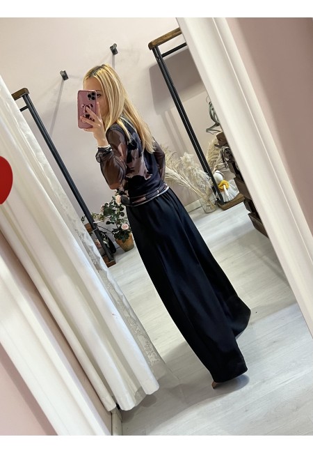 Maglia ORGANZA fantasia nera e marrone