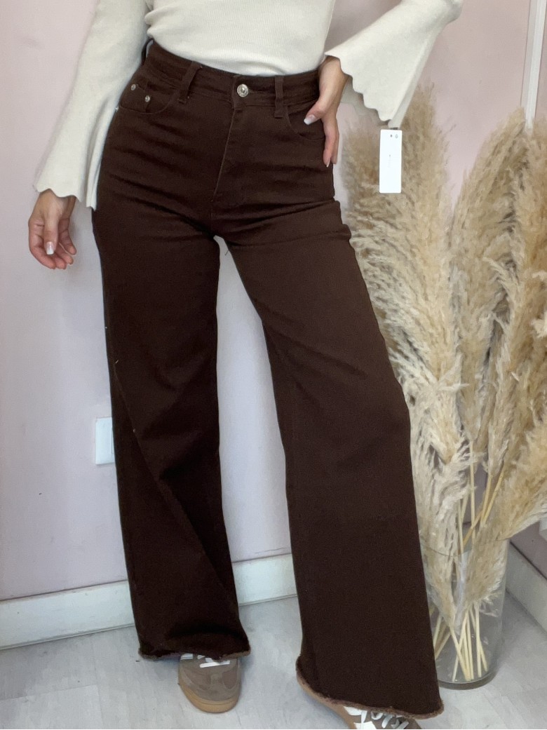 Jeans marroni SOFI larghi
