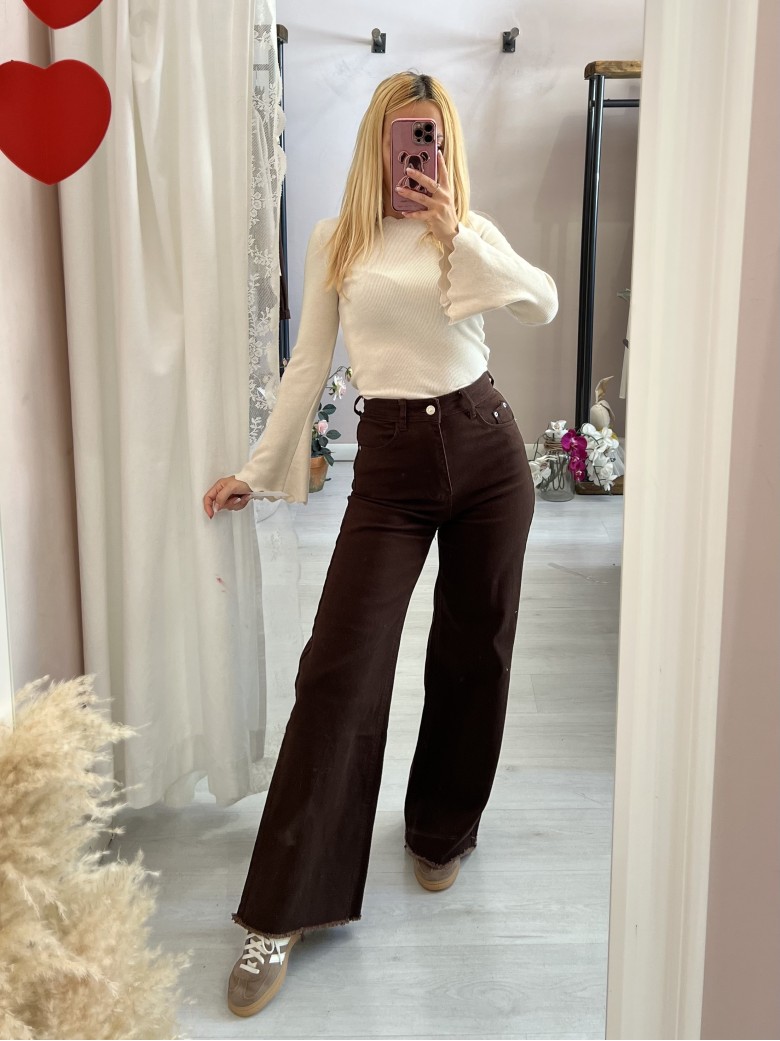 Jeans marroni SOFI larghi