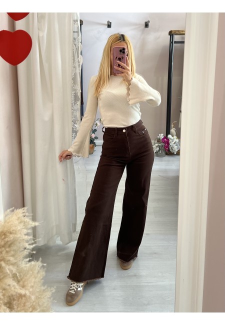 Jeans marroni SOFI larghi