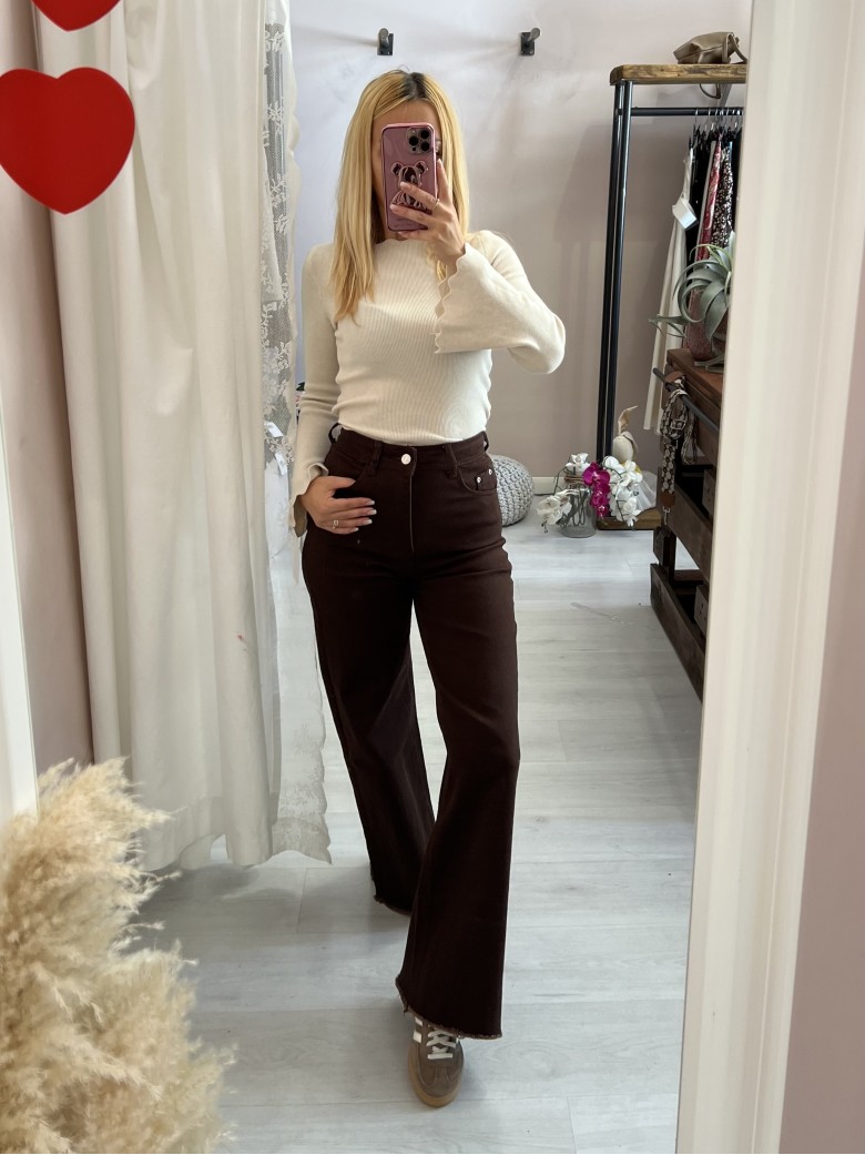 Jeans marroni SOFI larghi