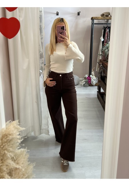 Jeans marroni SOFI larghi