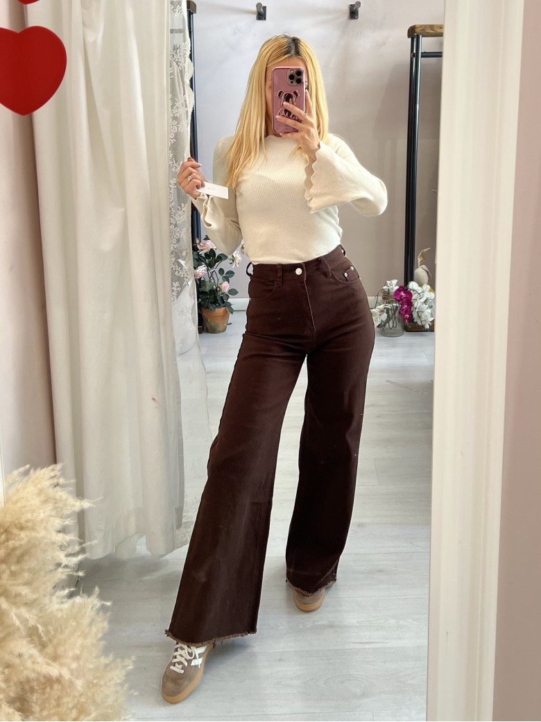 Jeans marroni SOFI larghi