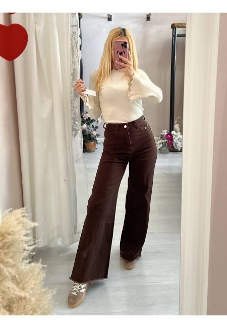 Jeans marroni SOFI larghi