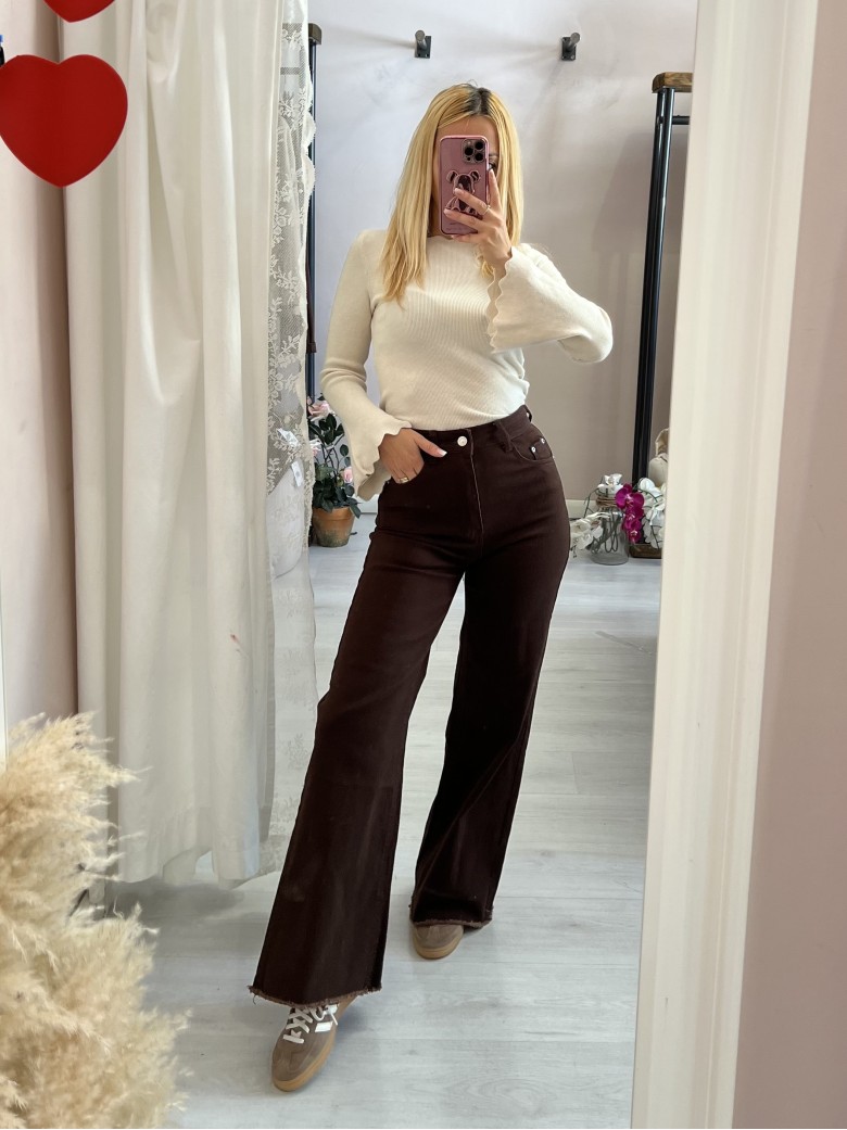 Jeans marroni SOFI larghi