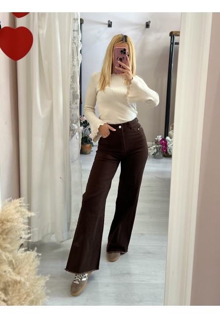 Jeans marroni SOFI larghi