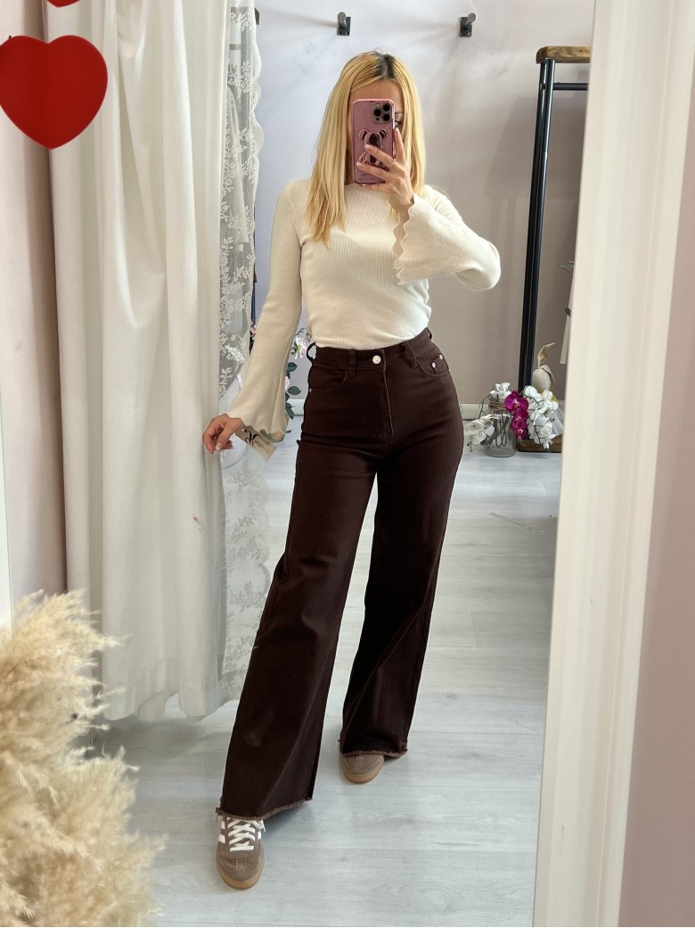 Jeans marroni SOFI larghi