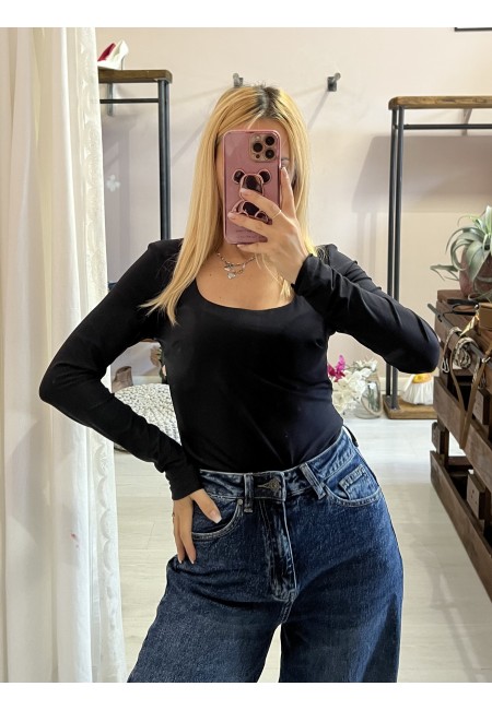 Body scollato NERO