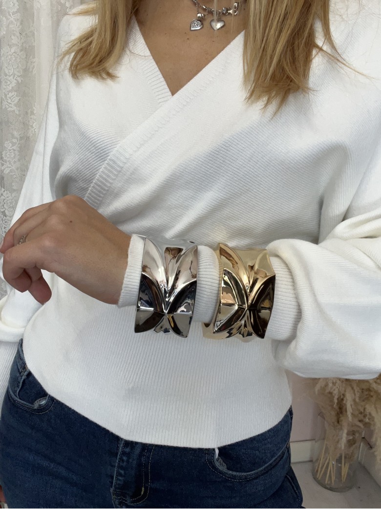 Bracciale rigido NINFEA dorato o argento