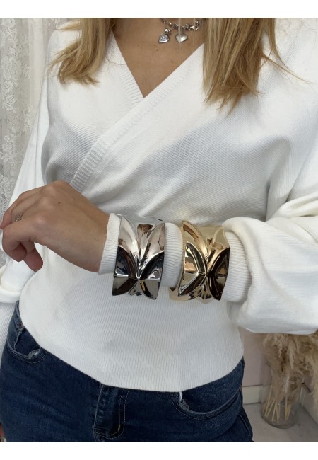 Bracciale rigido NINFEA dorato o argento