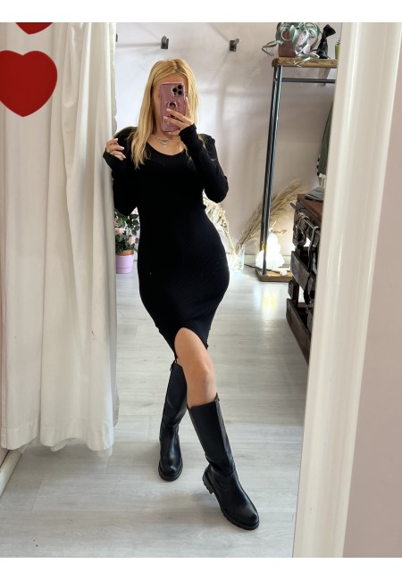 Vestito COSTANZA scollo a V nero