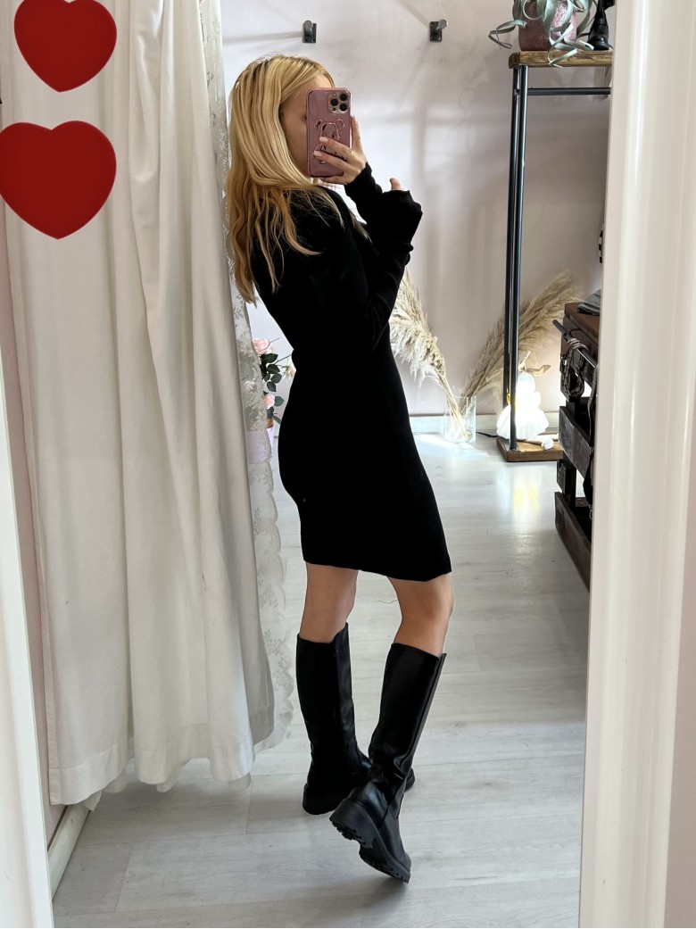 Vestito COSTANZA scollo a V nero