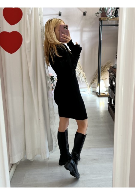 Vestito COSTANZA scollo a V nero