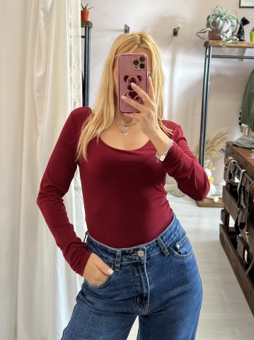 Body scollo tondo Bordeaux
