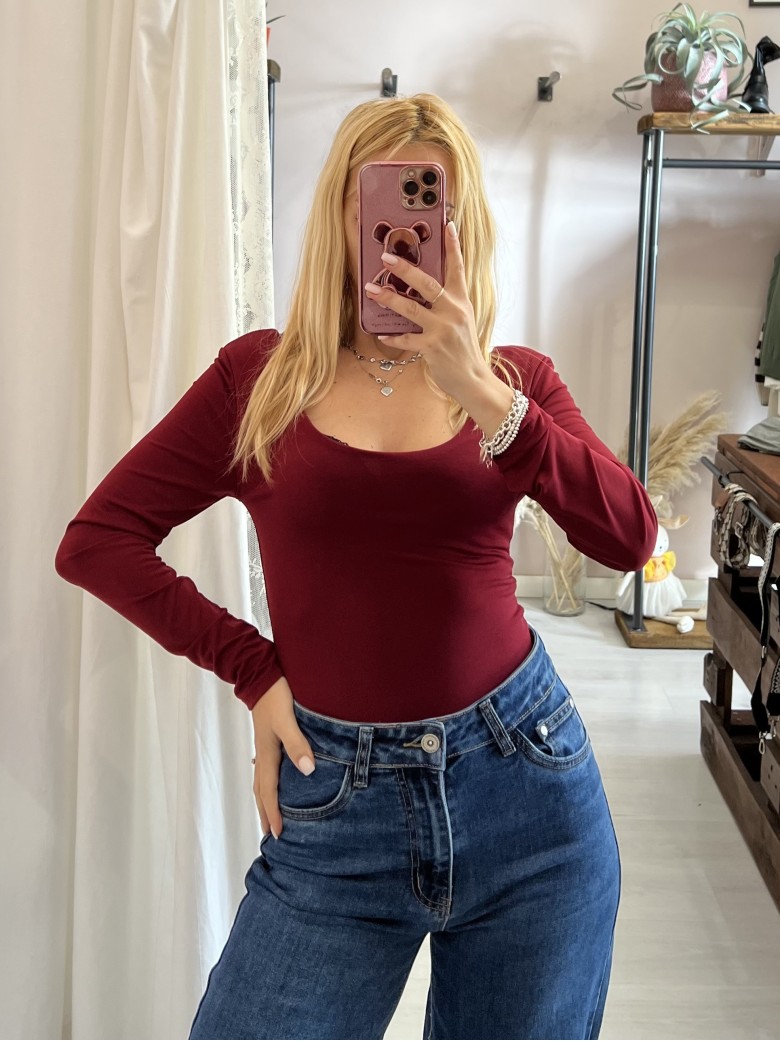 Body scollo tondo Bordeaux