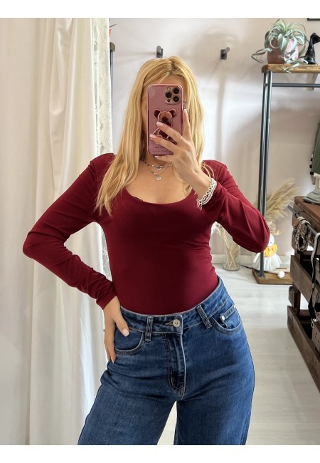 Body scollo tondo Bordeaux