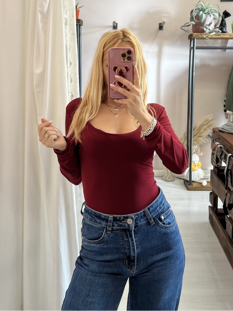 Body scollo tondo Bordeaux