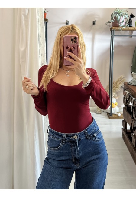 Body scollo tondo Bordeaux