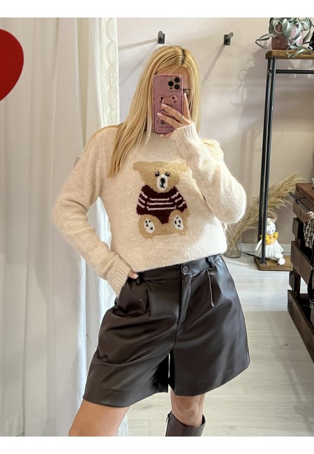 Pantaloncini pelle MARRONI