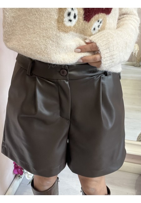Pantaloncini pelle MARRONI