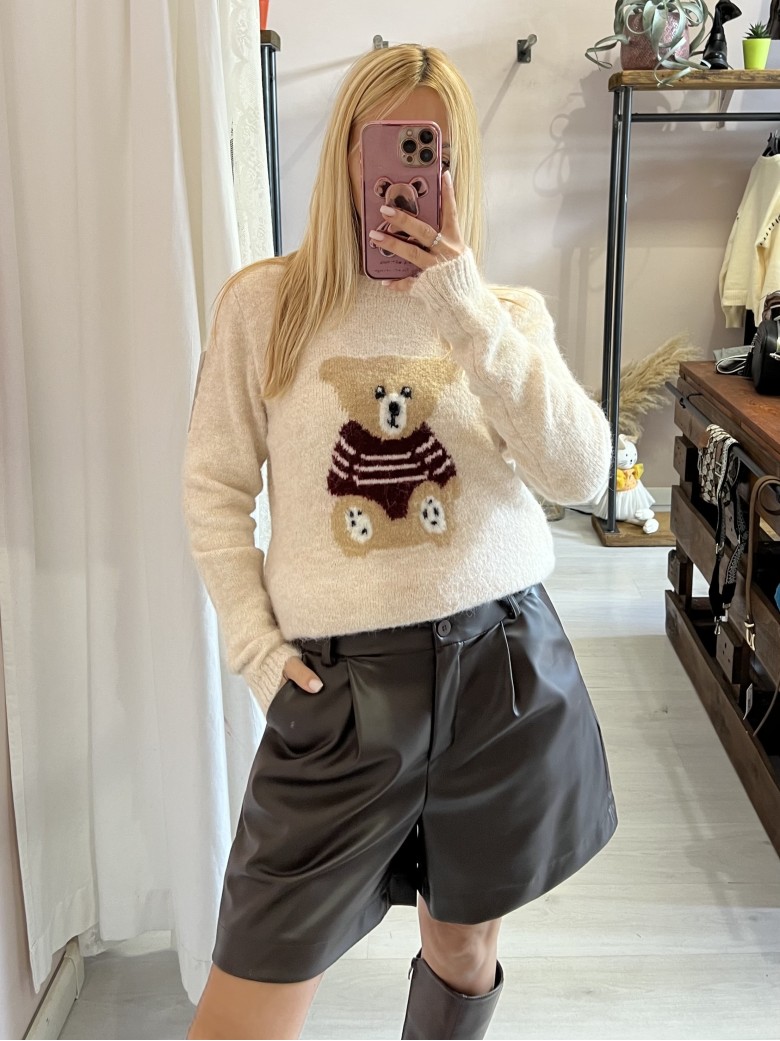 Pantaloncini pelle MARRONI