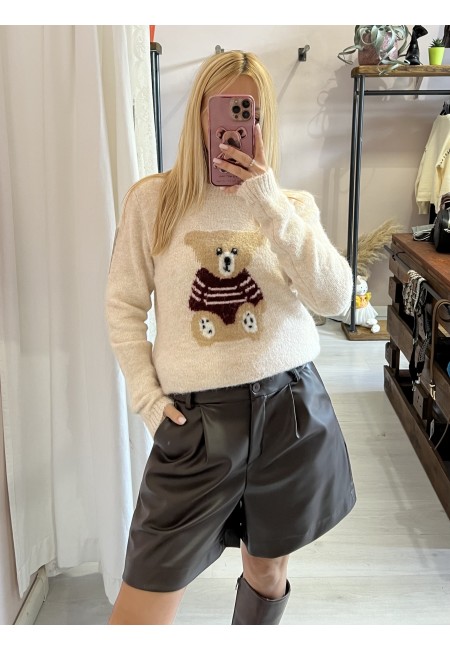 Pantaloncini pelle MARRONI