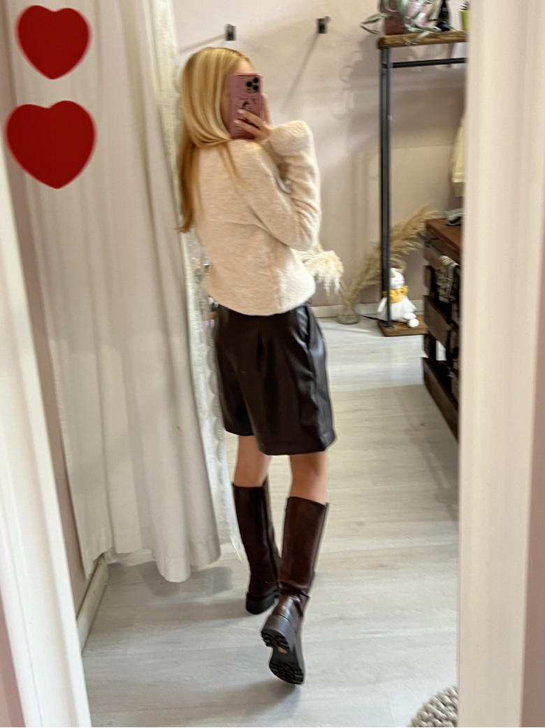 Pantaloncini pelle MARRONI