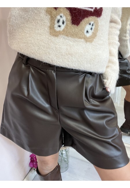 Pantaloncini pelle MARRONI