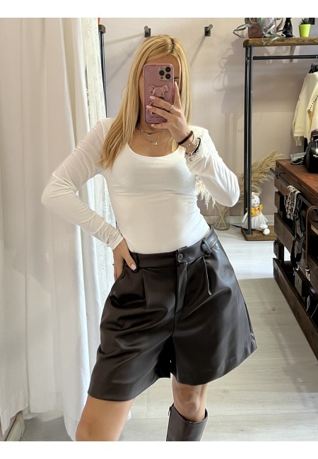 Pantaloncini pelle MARRONI