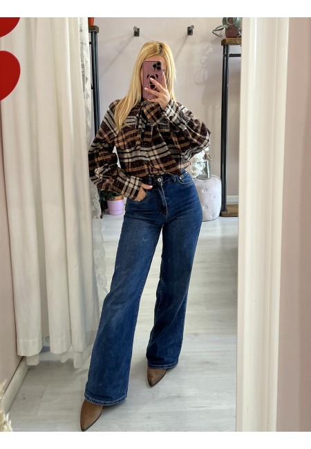 Camicia a quadri FIOCCO con strass