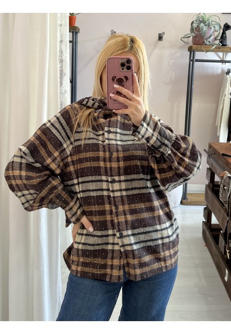 Camicia a quadri FIOCCO con strass